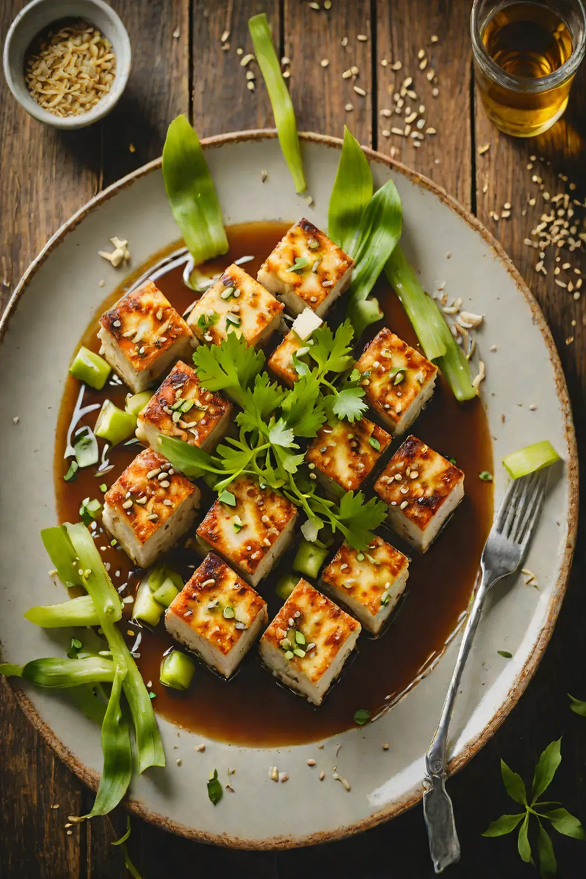 Roasted Tofu with Leek