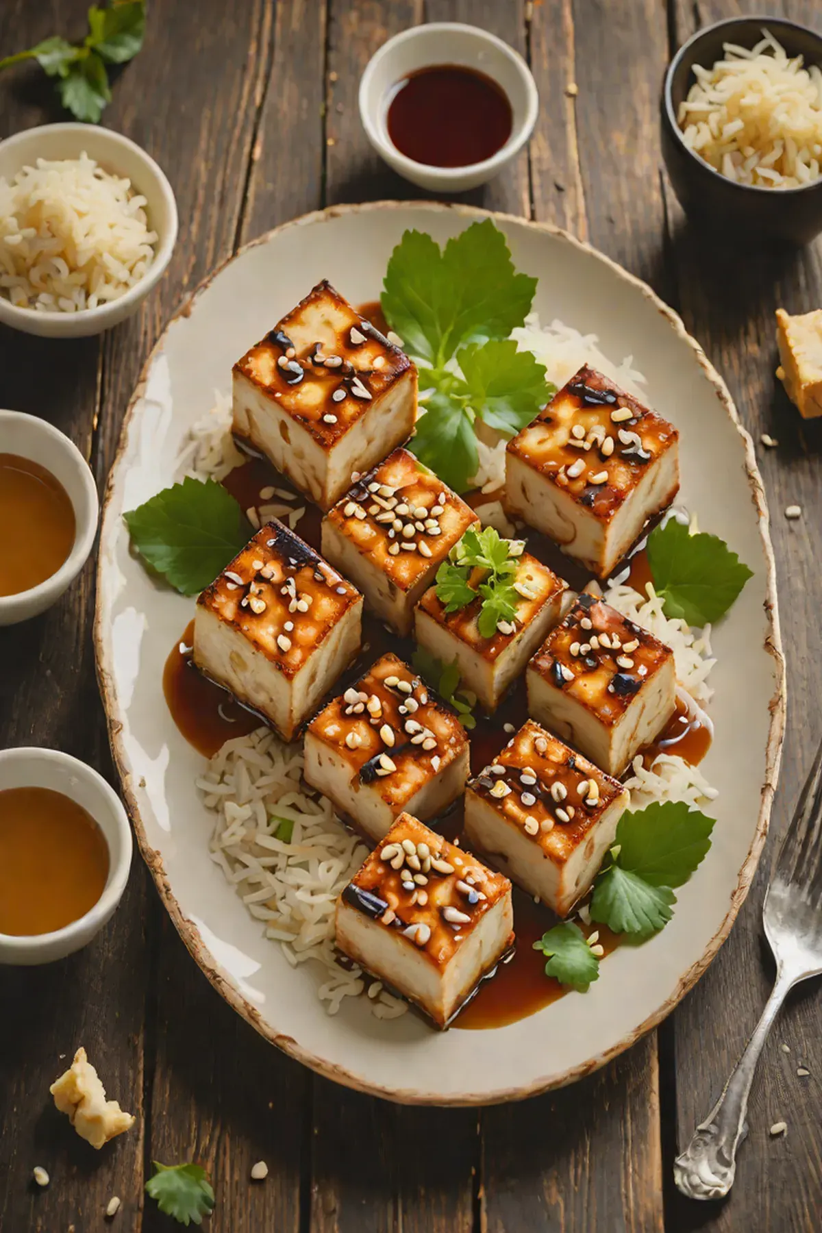 Roasted Tofu with Lotus Root