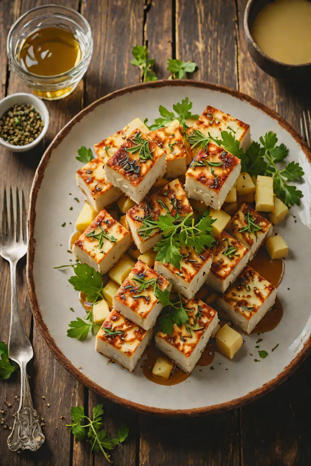 Roasted Tofu with Parsnip