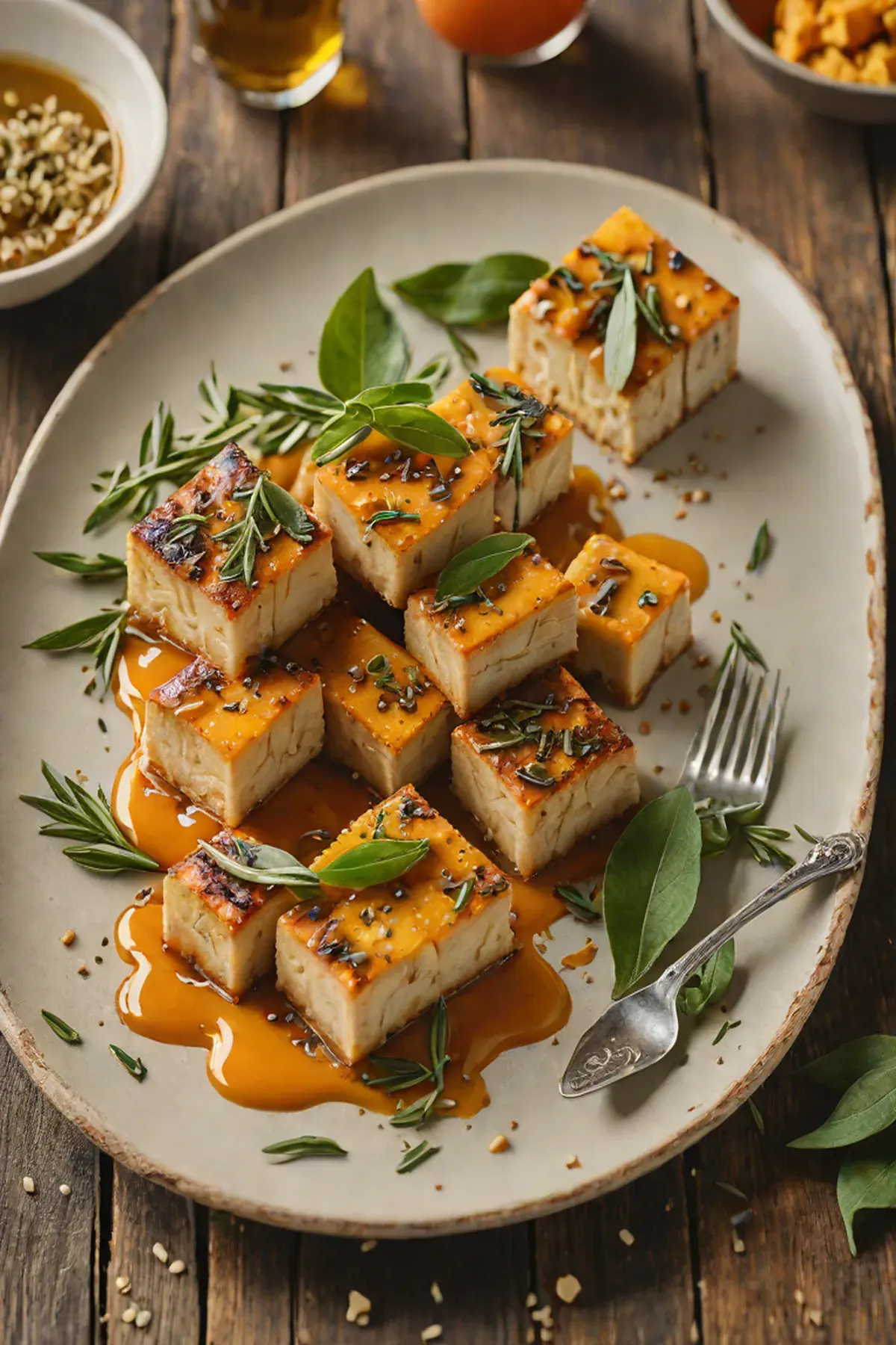Roasted Tofu with Pumpkin and Sage Brown Butter