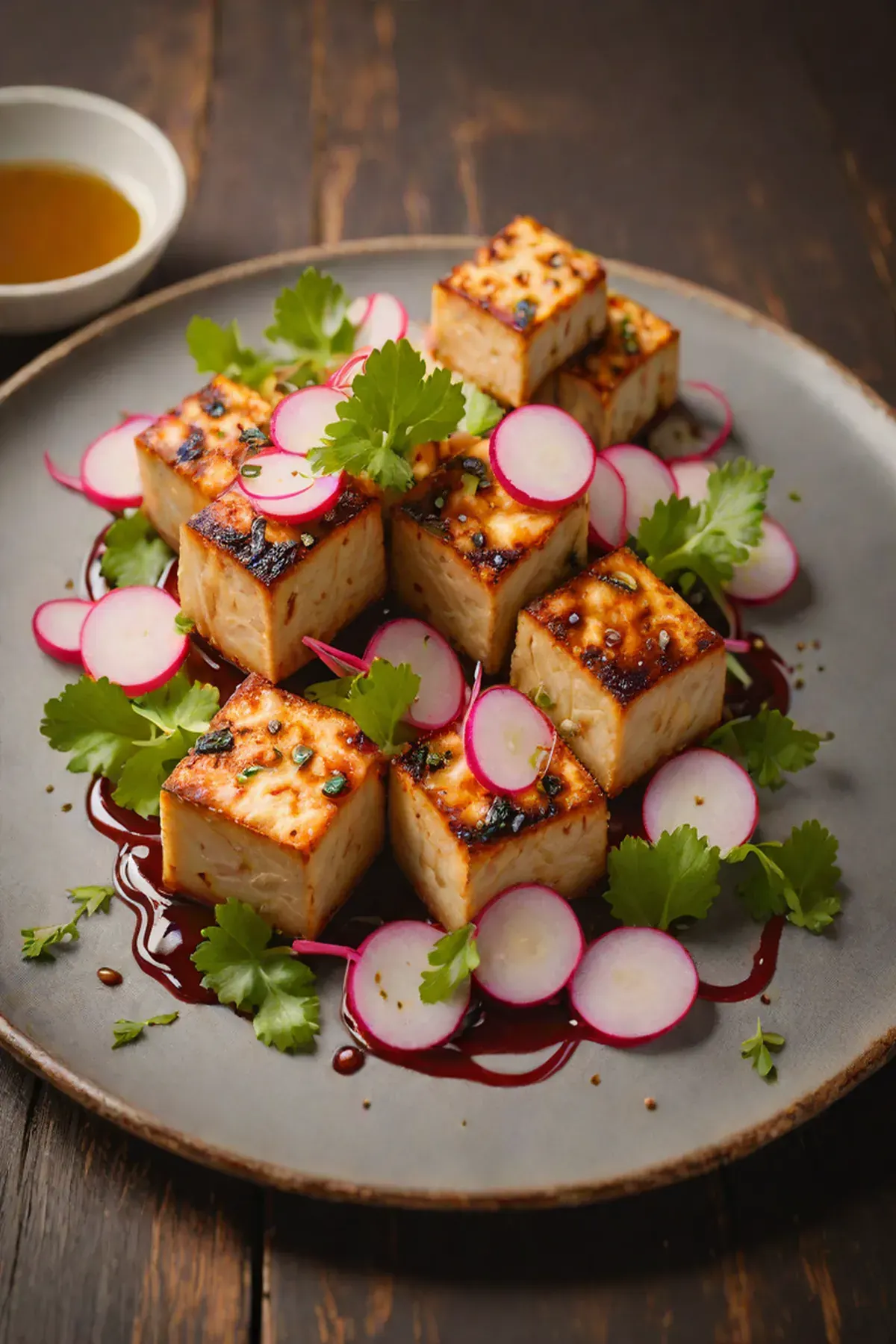 Roasted Tofu with Radish
