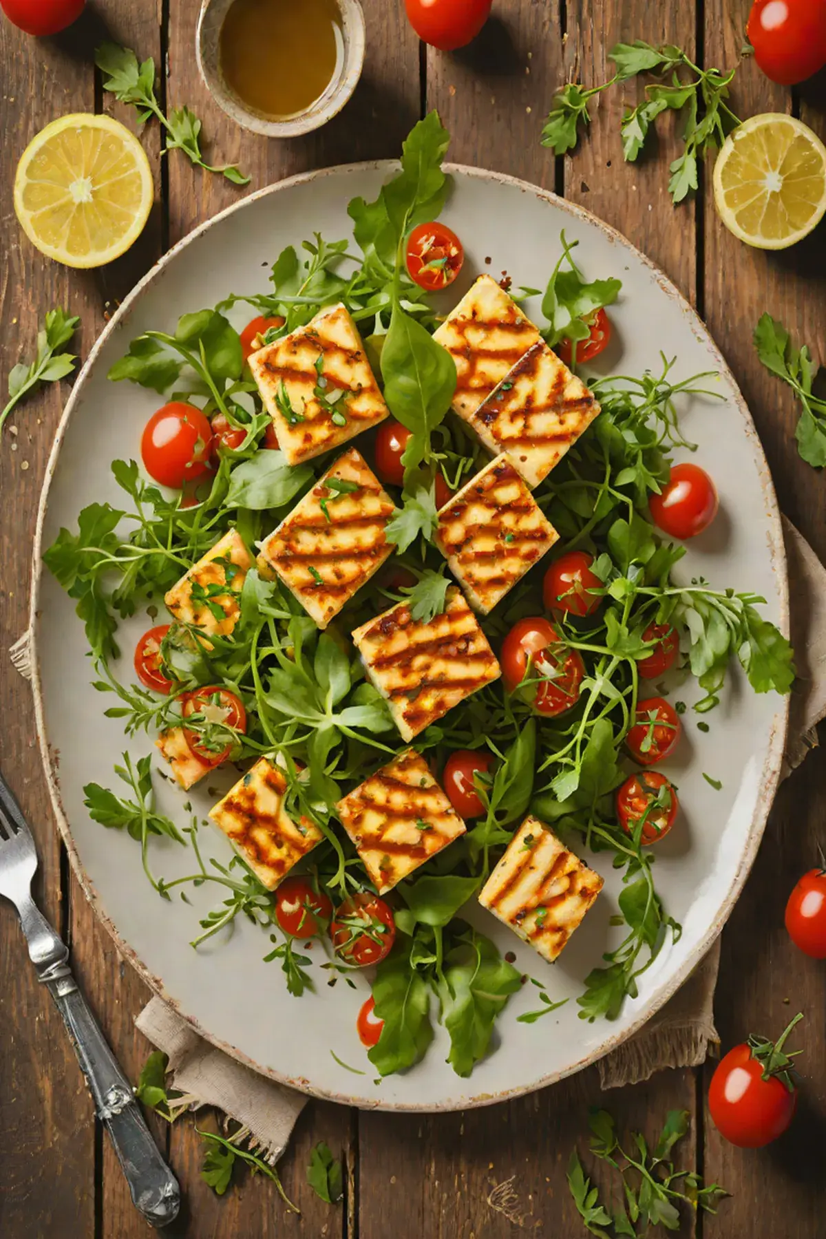 Roasted Tofu with Rocket