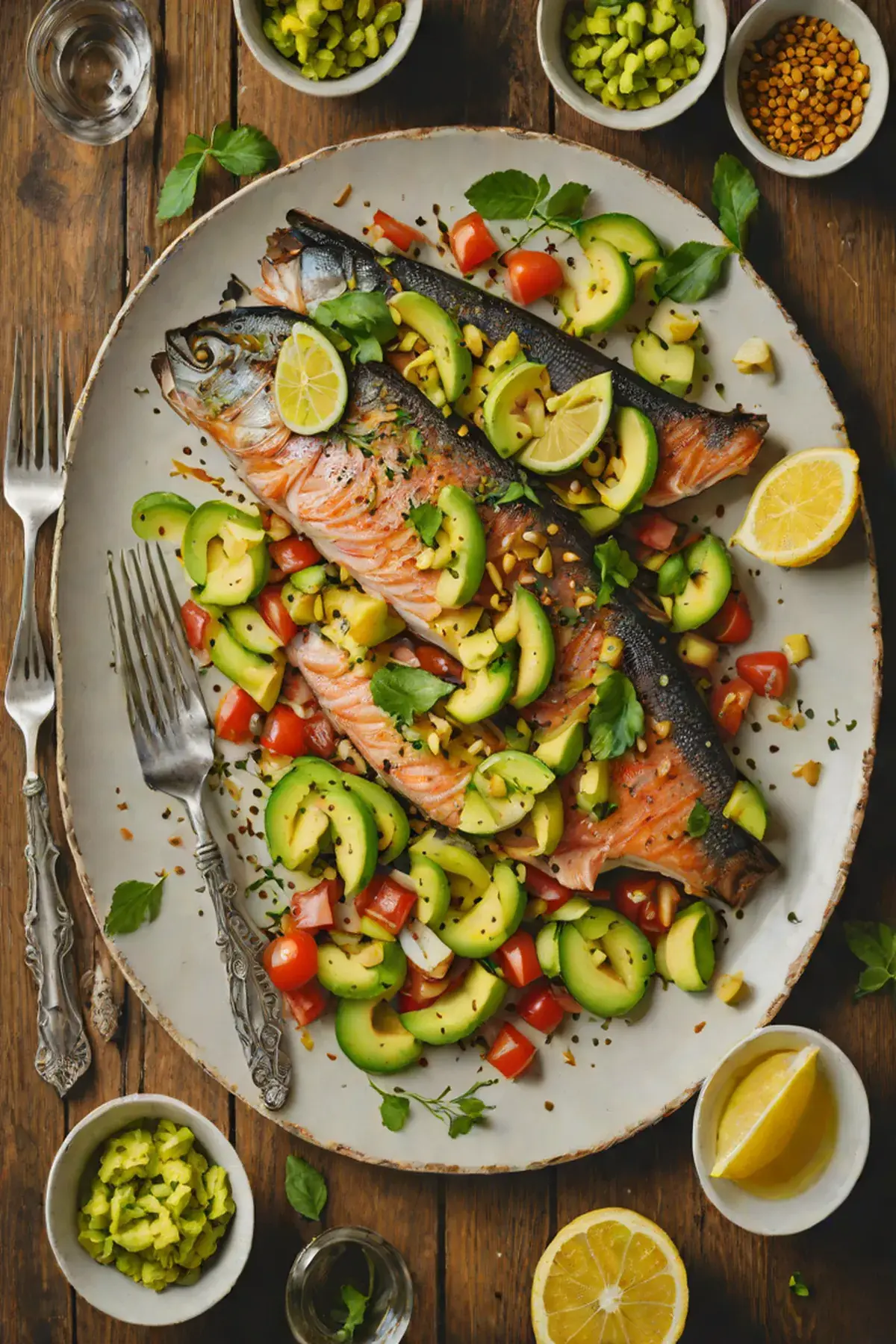 Roasted Trout with Avocado