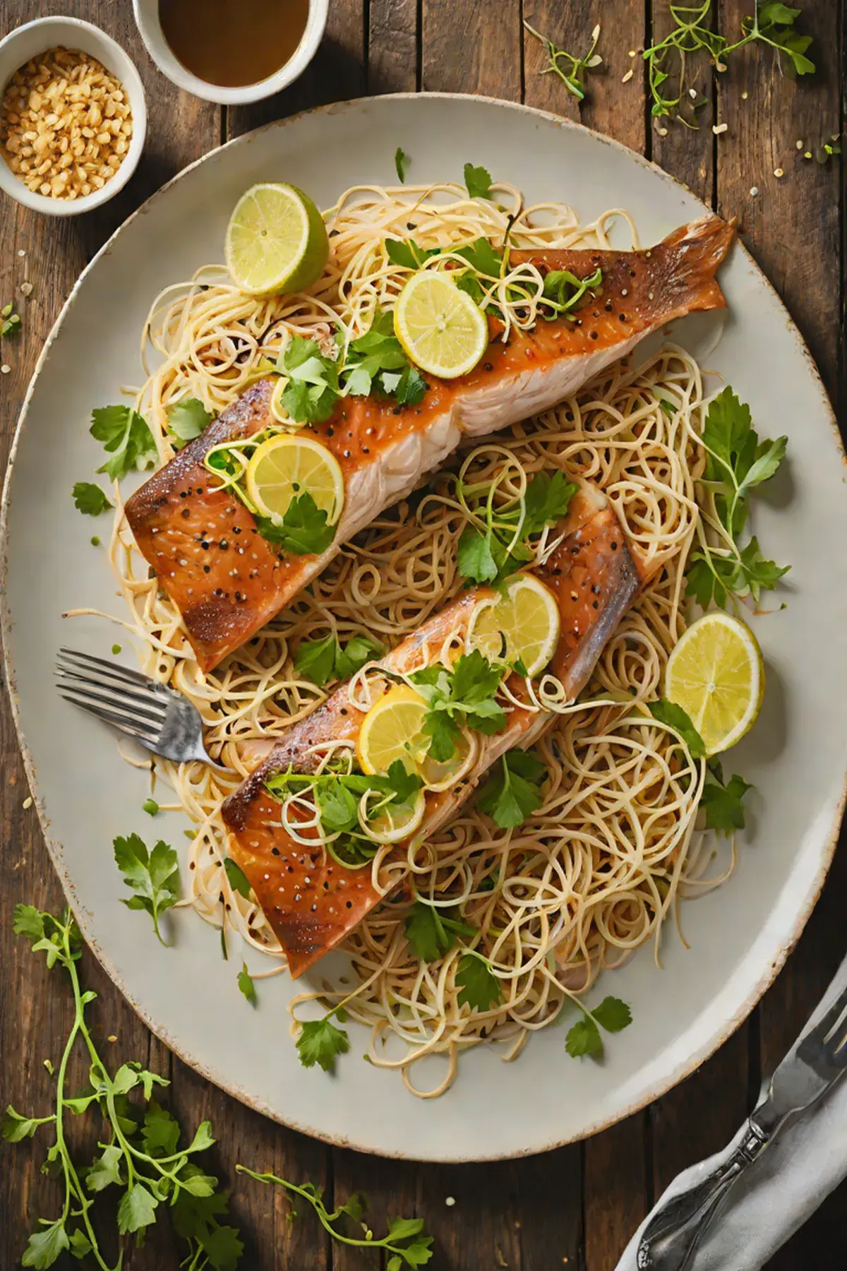 Roasted Trout with Bean Sprout