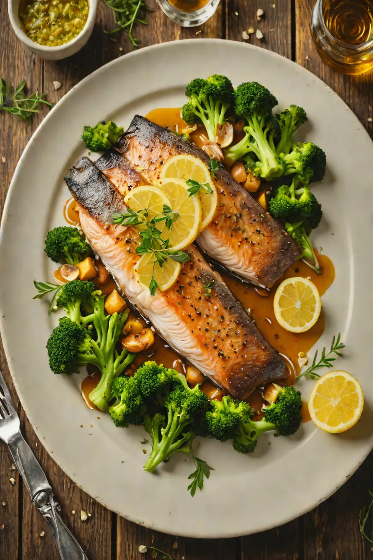 Roasted Trout with Broccoli