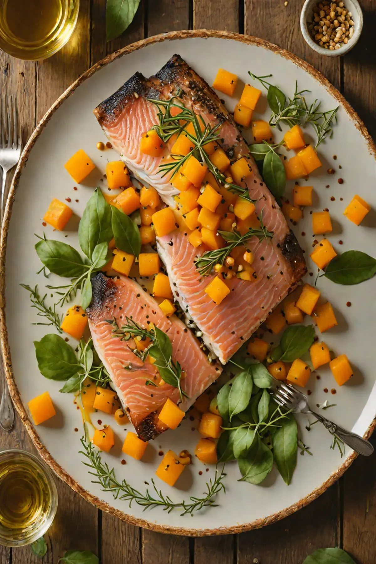 Roasted Trout with Butternut Squash