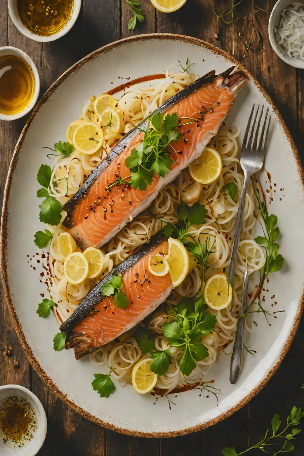 Roasted Trout with Daikon