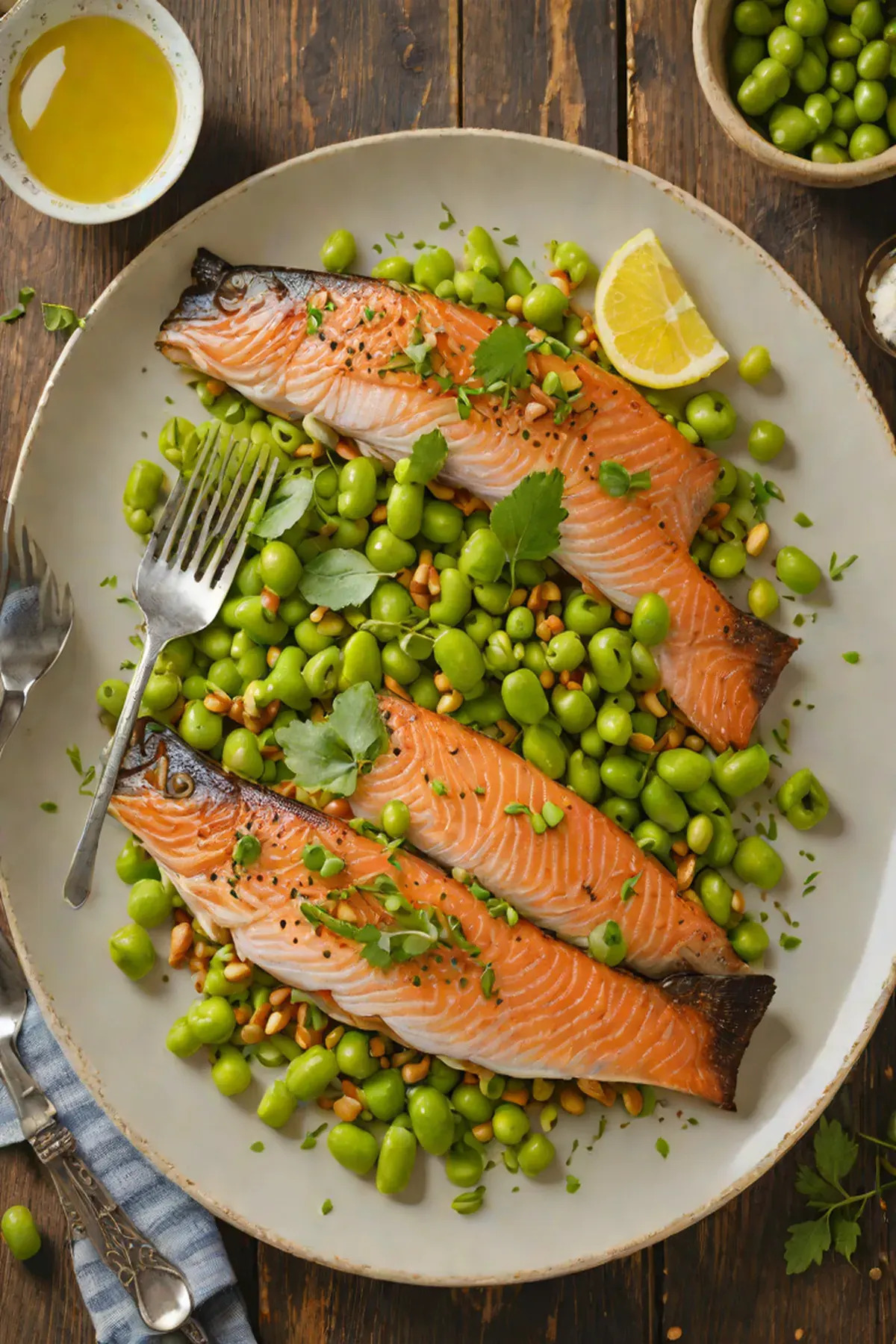 Roasted Trout with Edamame
