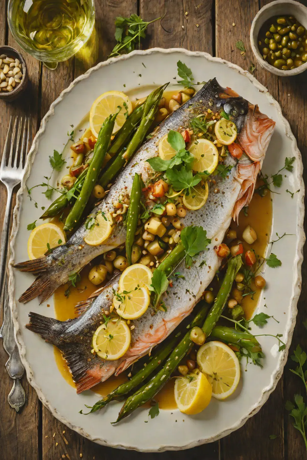 Roasted Trout with Okra