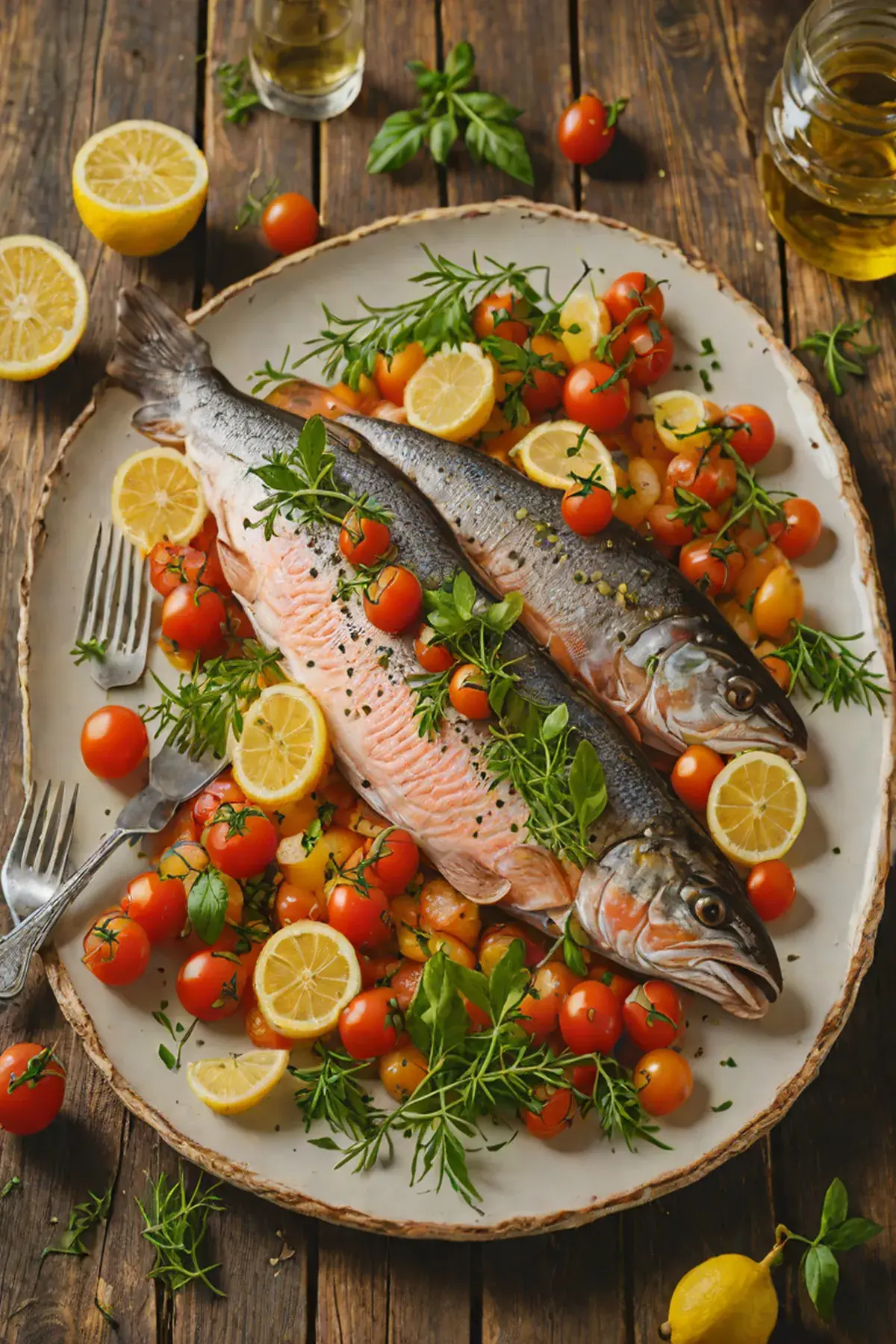 Roasted Trout with Tomato and Herb Butter