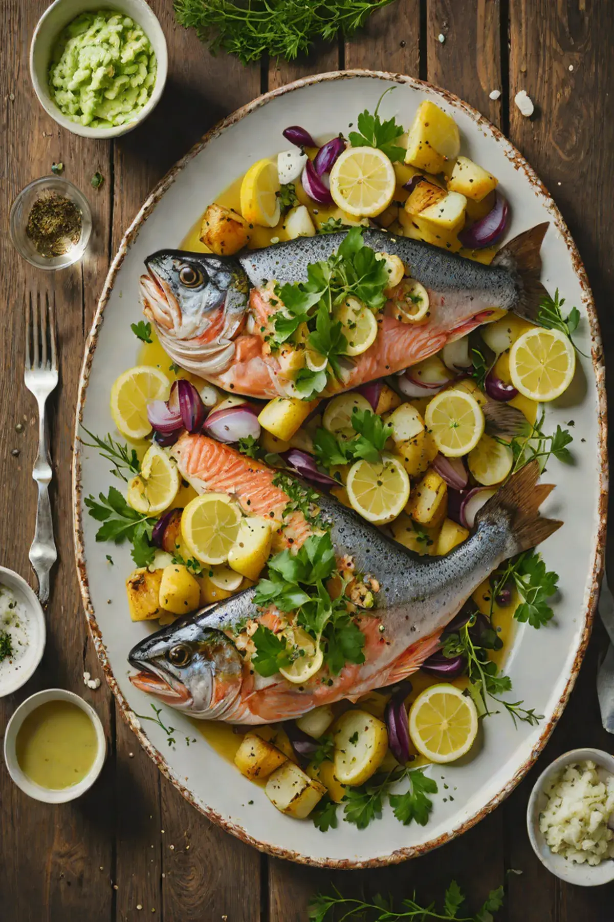 Roasted Trout with Turnip and Herb Butter