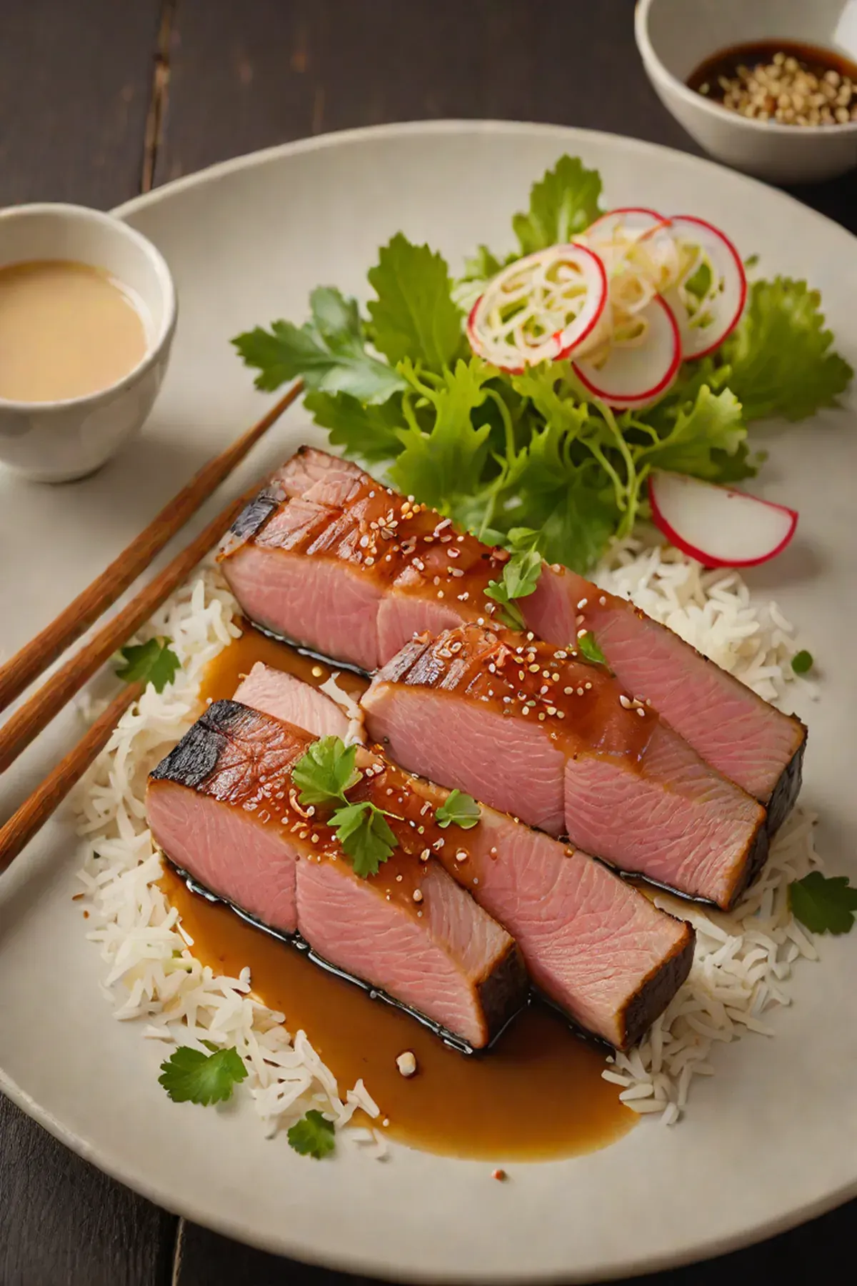 Roasted Tuna with Daikon and Miso Glaze
