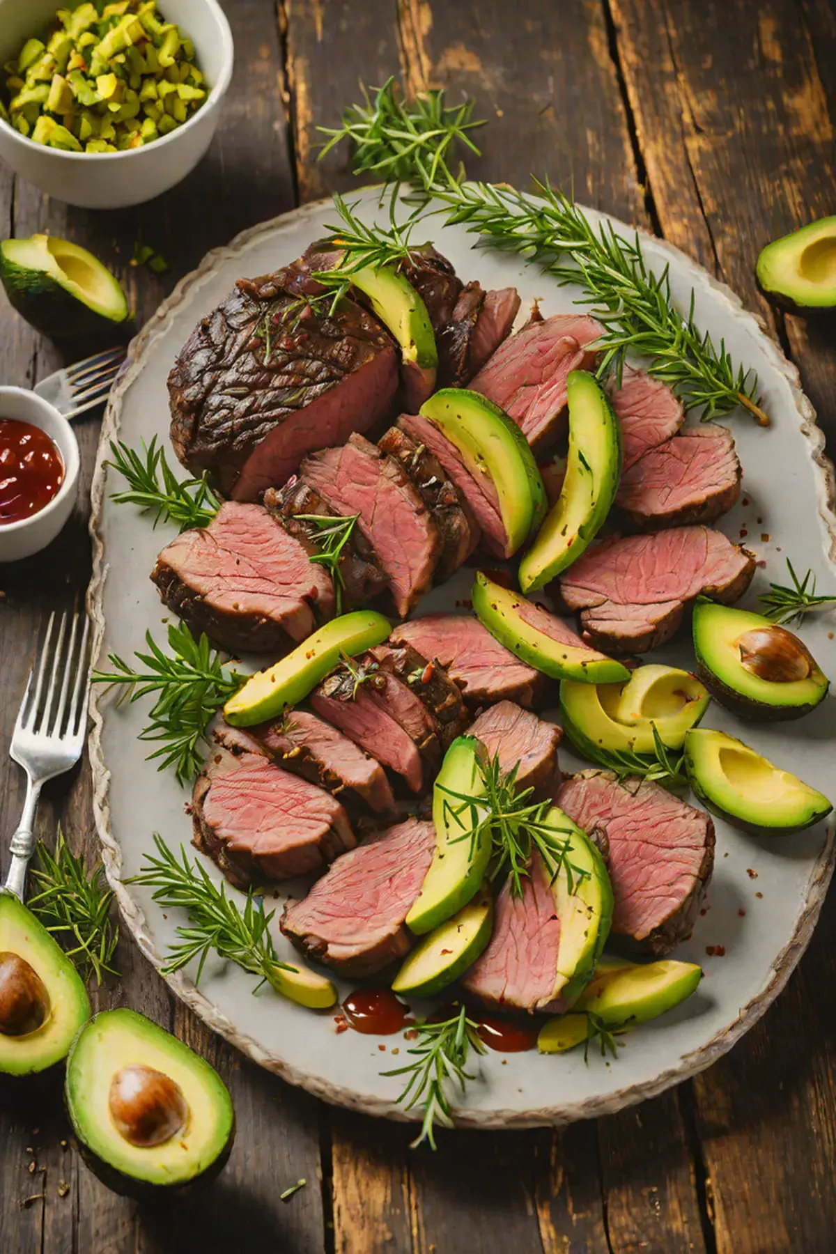 Roasted Venison with Avocado