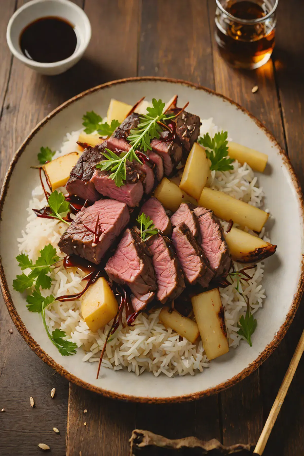 Roasted Venison with Bamboo Shoot