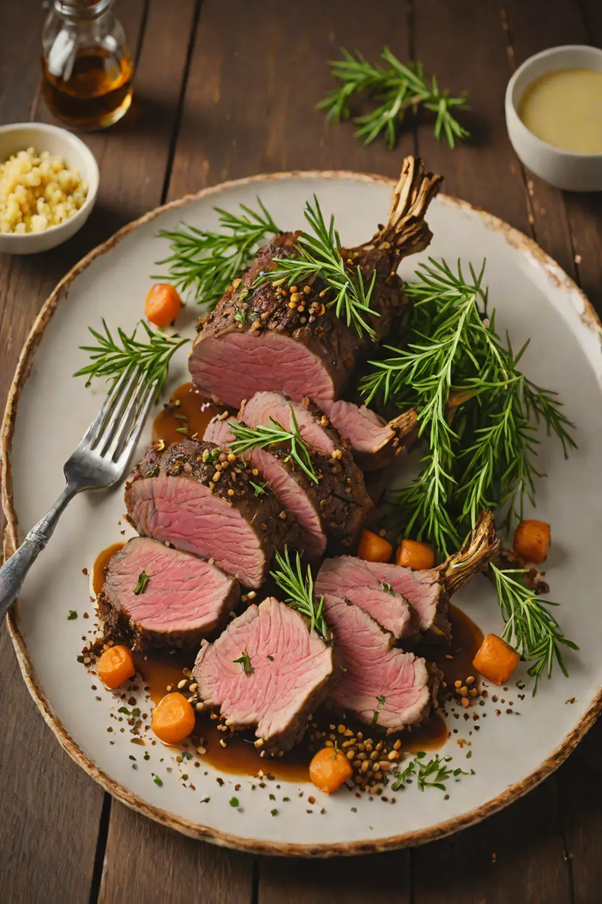 Roasted Venison with Cassava Root and Herb Crust
