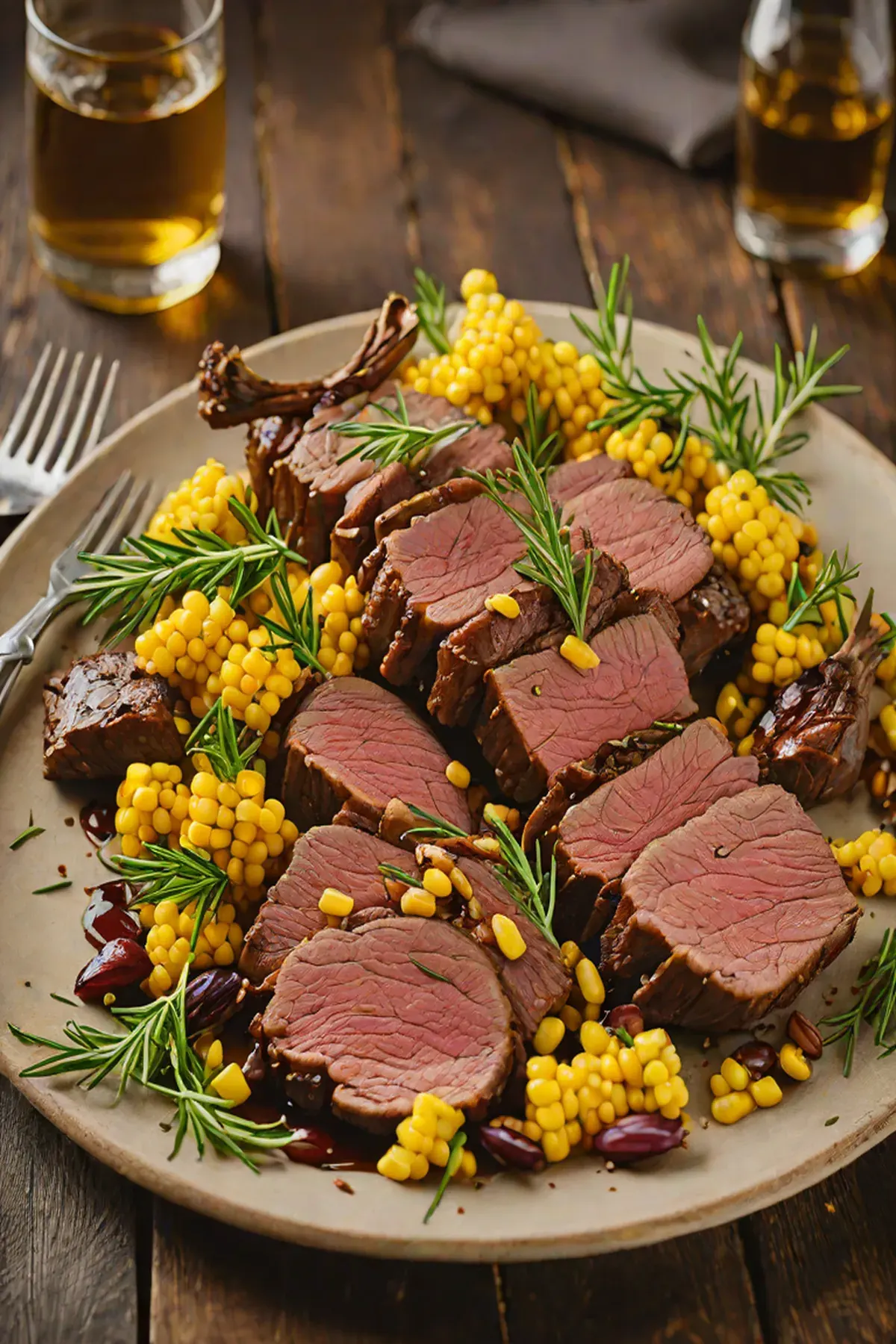 Roasted Venison with Corn
