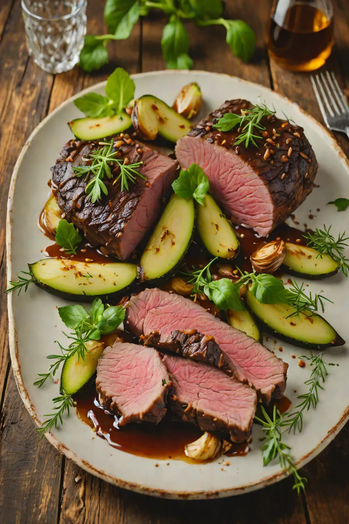Roasted Venison with Courgette