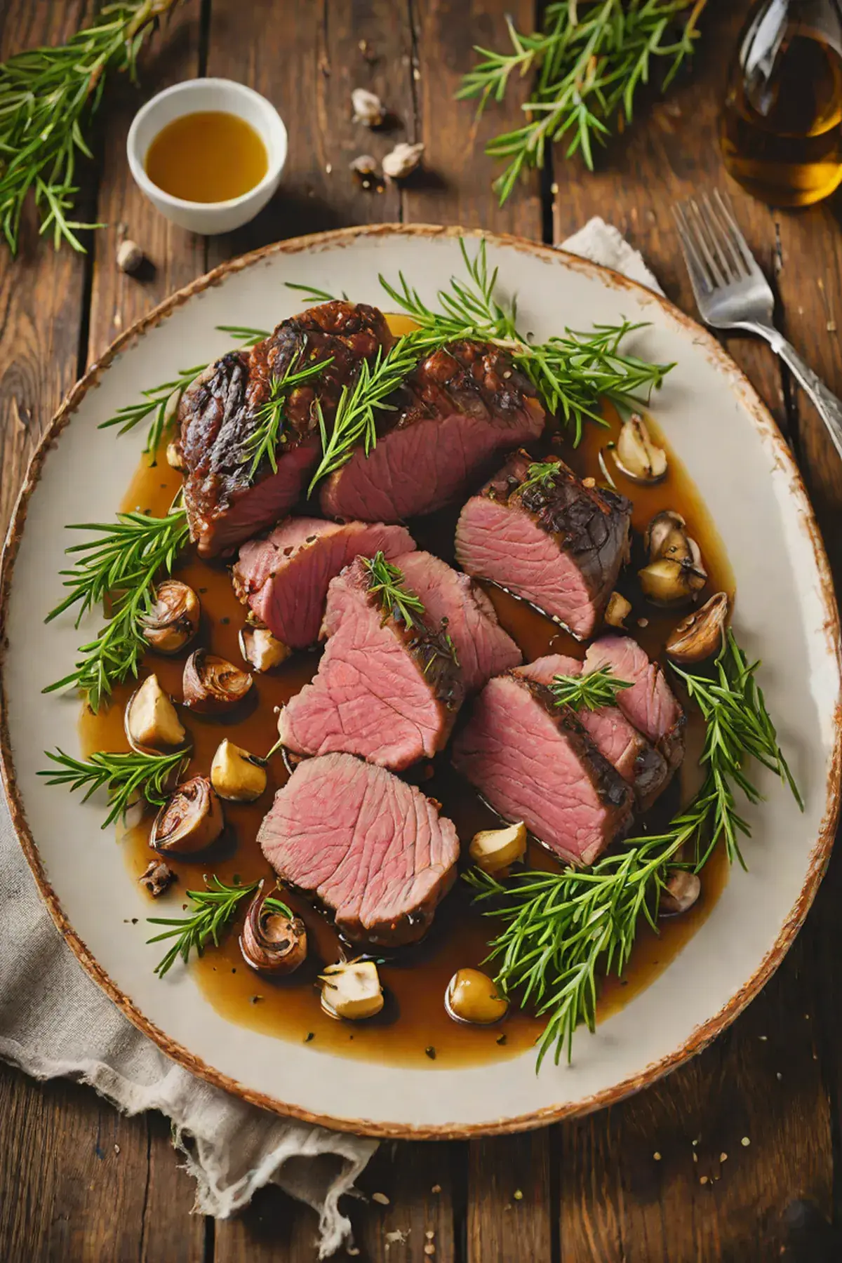 Roasted Venison with Garlic