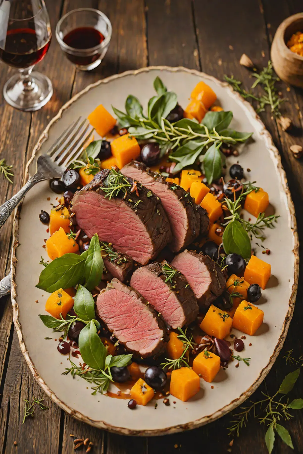Roasted Venison with Pumpkin