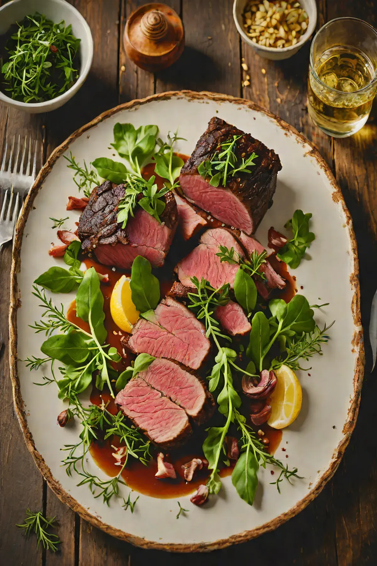 Roasted Venison with Rocket