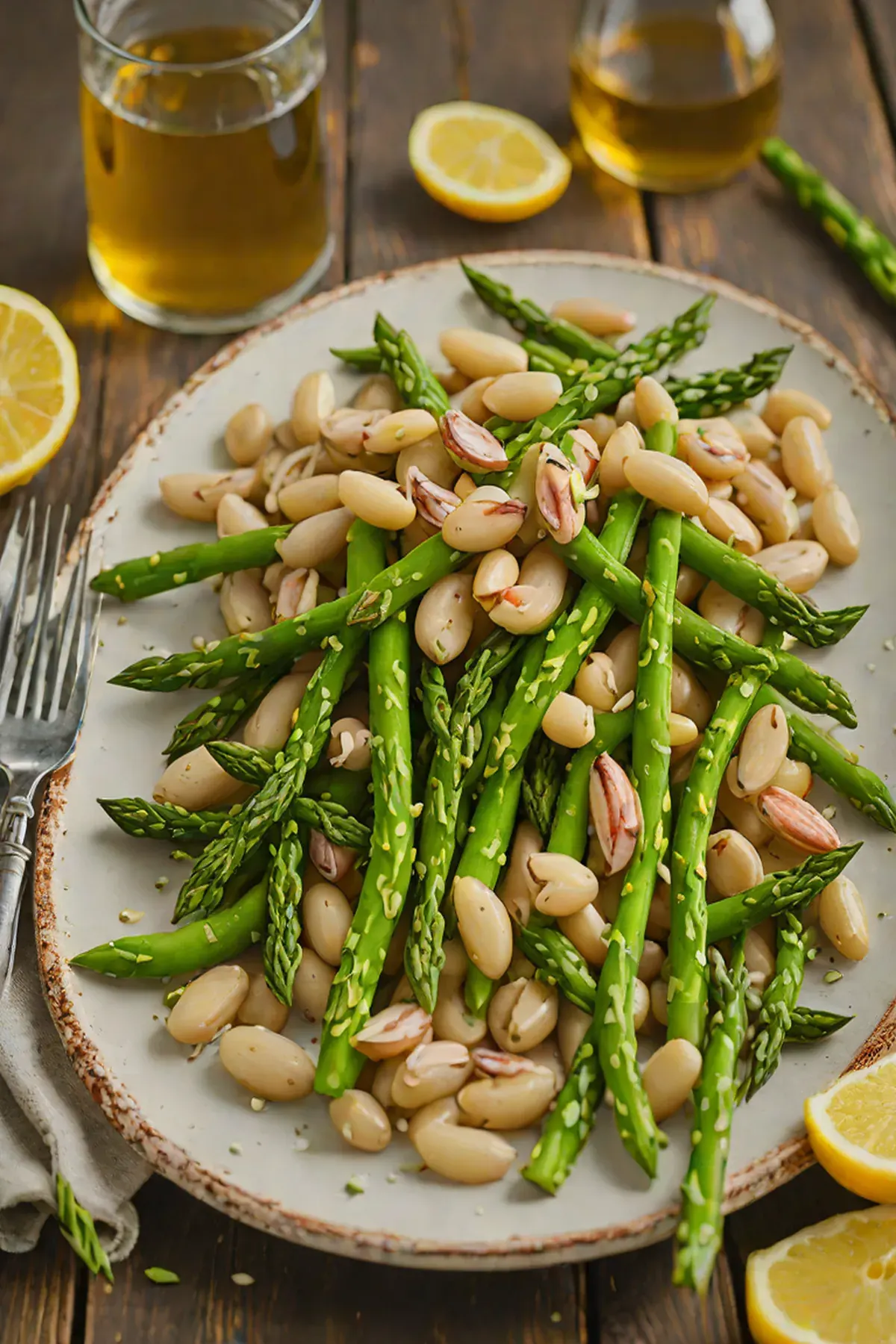 Roasted White Beans with Asparagus