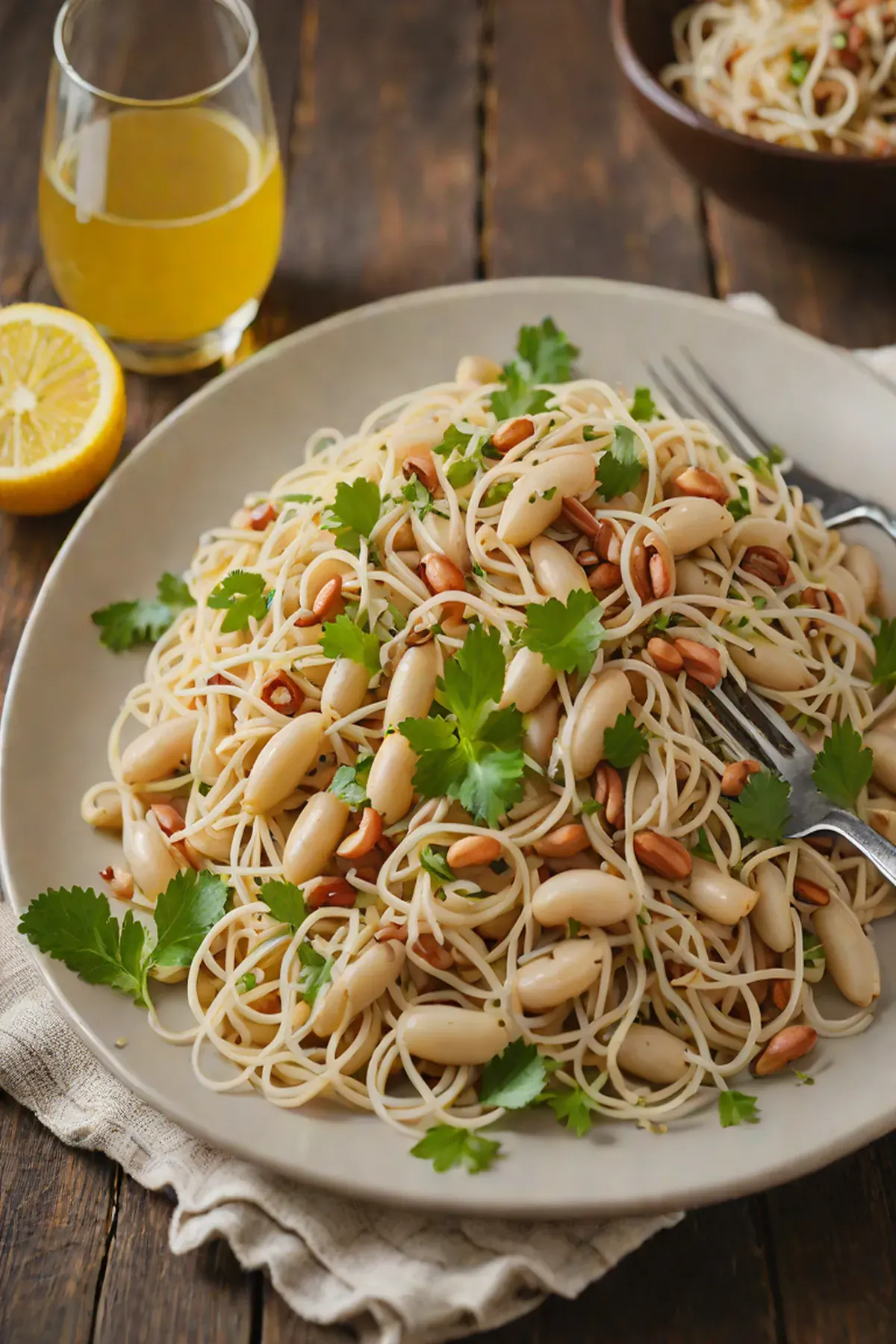 Roasted White Beans with Bean Sprout Salad
