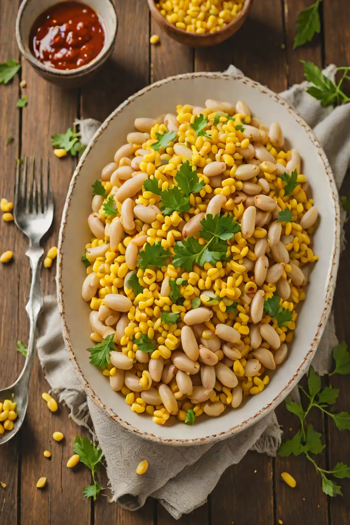 Roasted White Beans with Corn