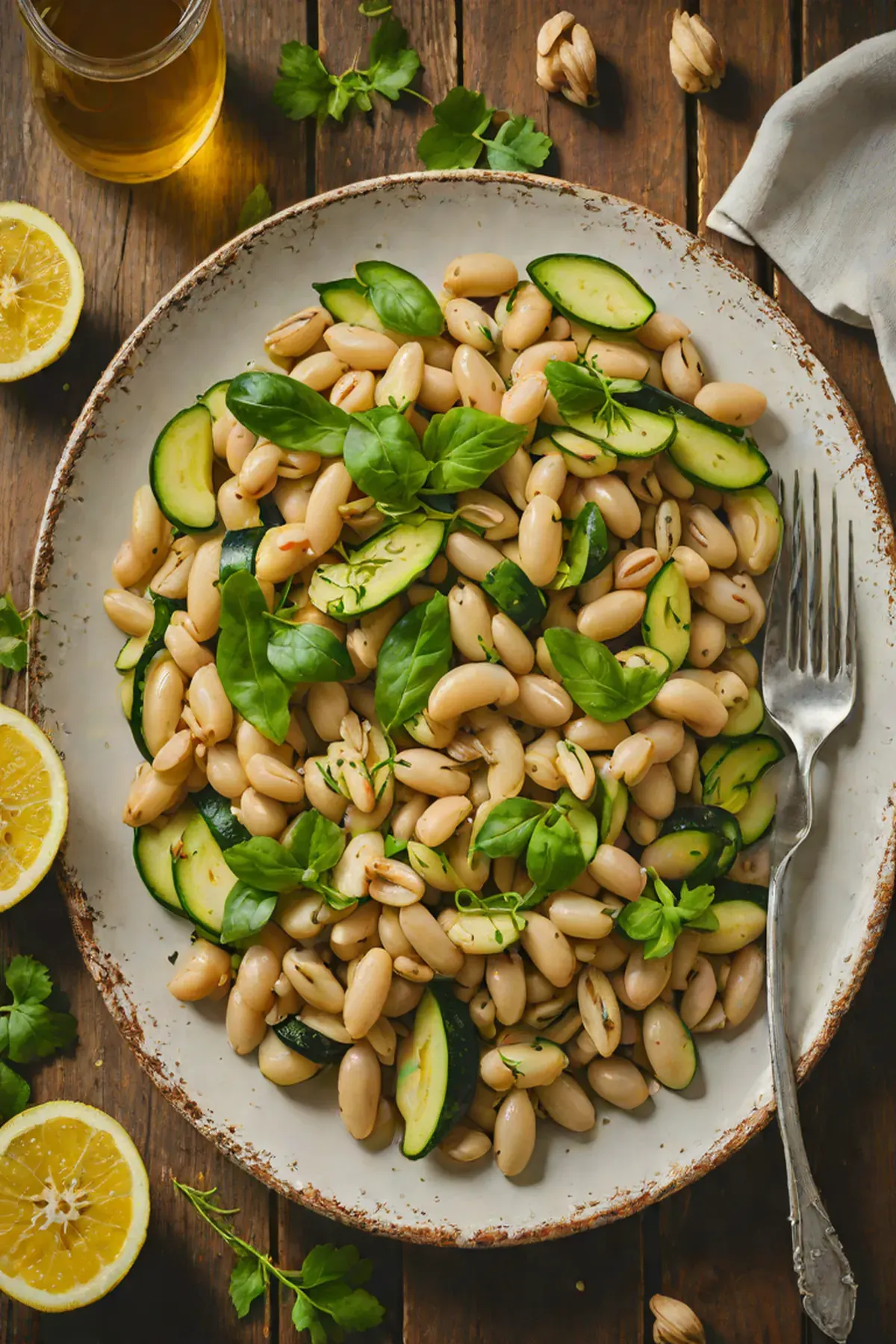 Roasted White Beans with Courgette