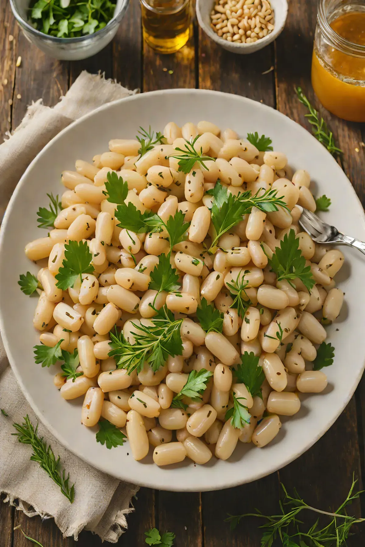 Roasted White Beans with Daikon