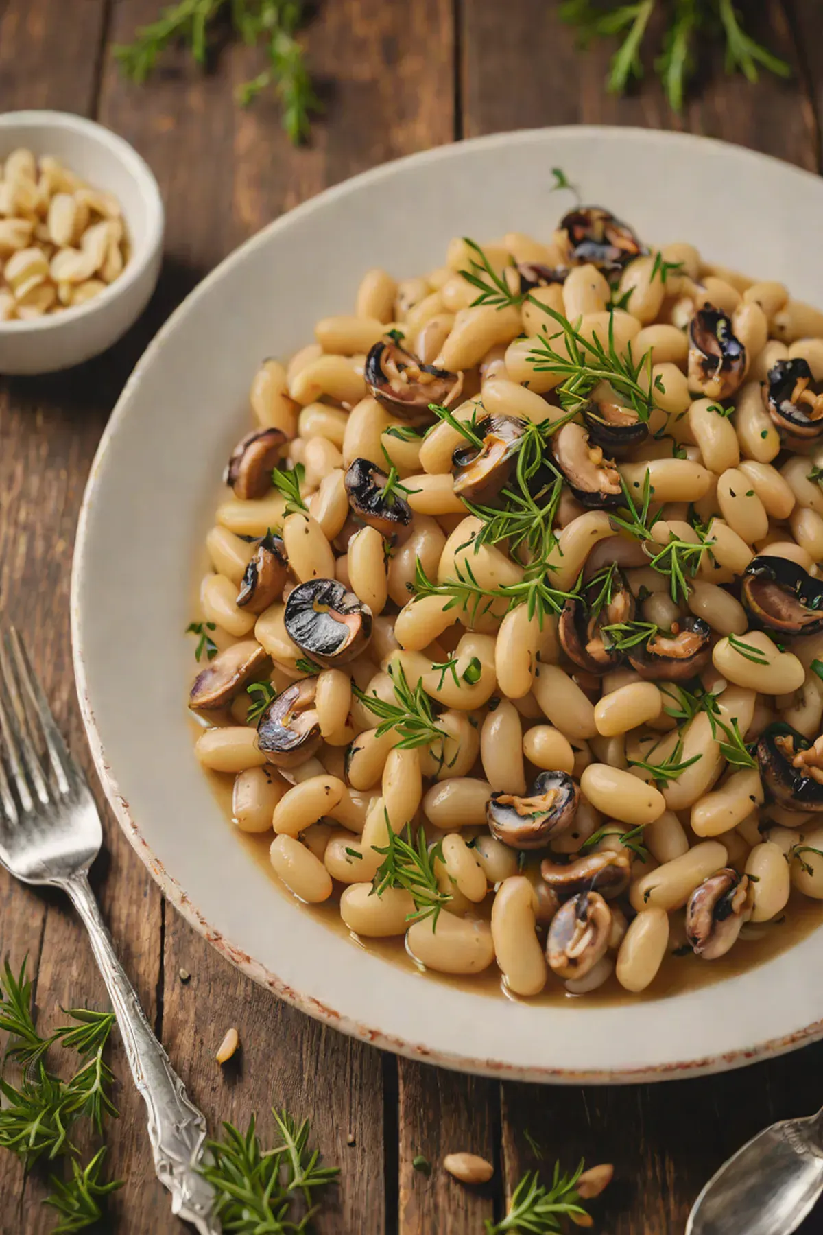 Roasted White Beans with Mushroom