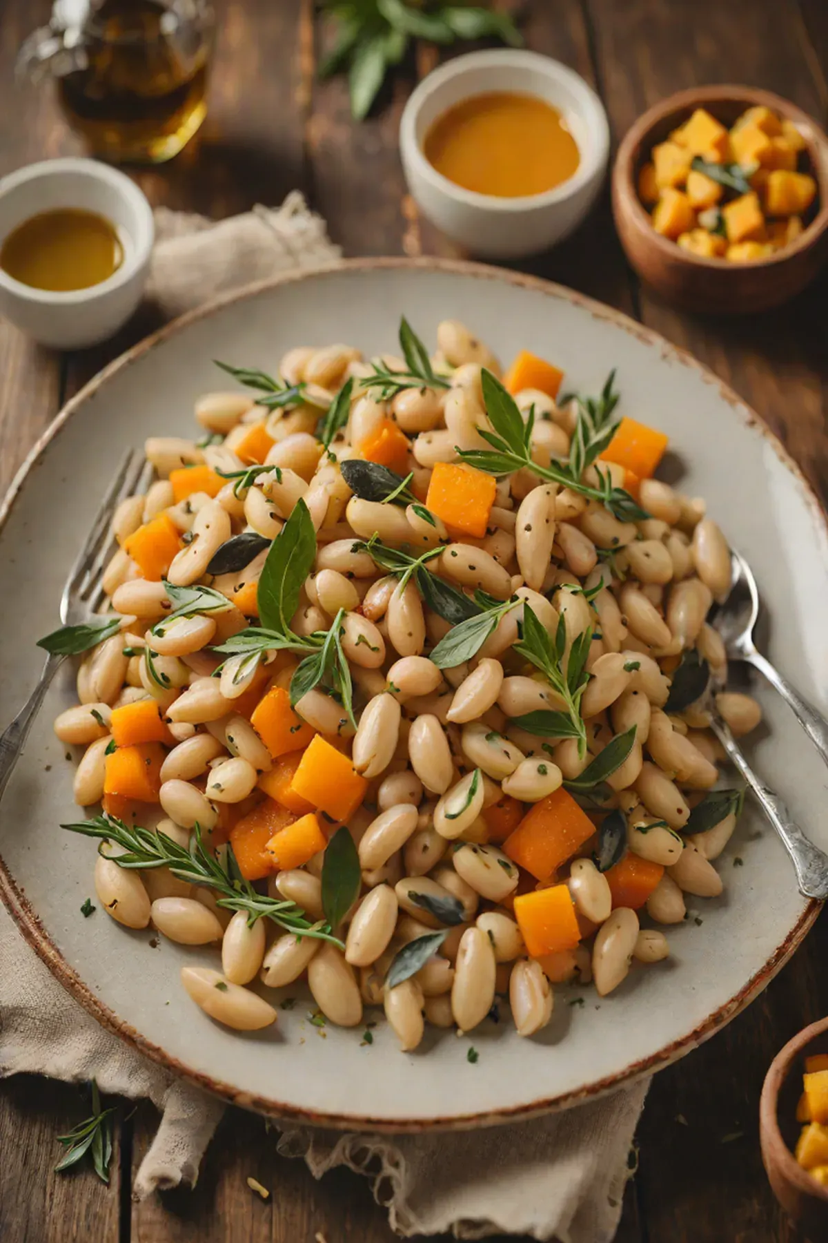 Roasted White Beans with Pumpkin
