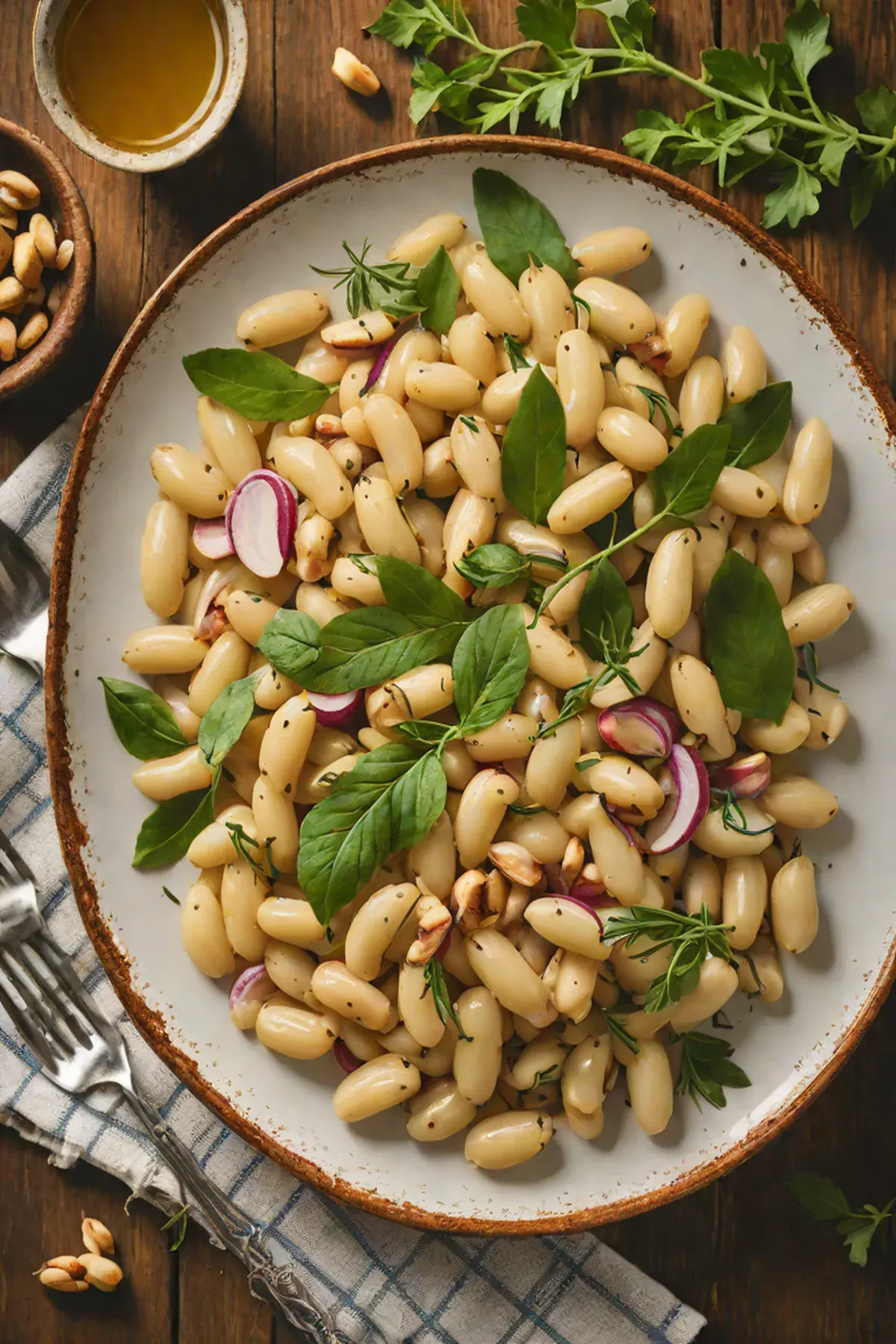 Roasted White Beans with Turnip