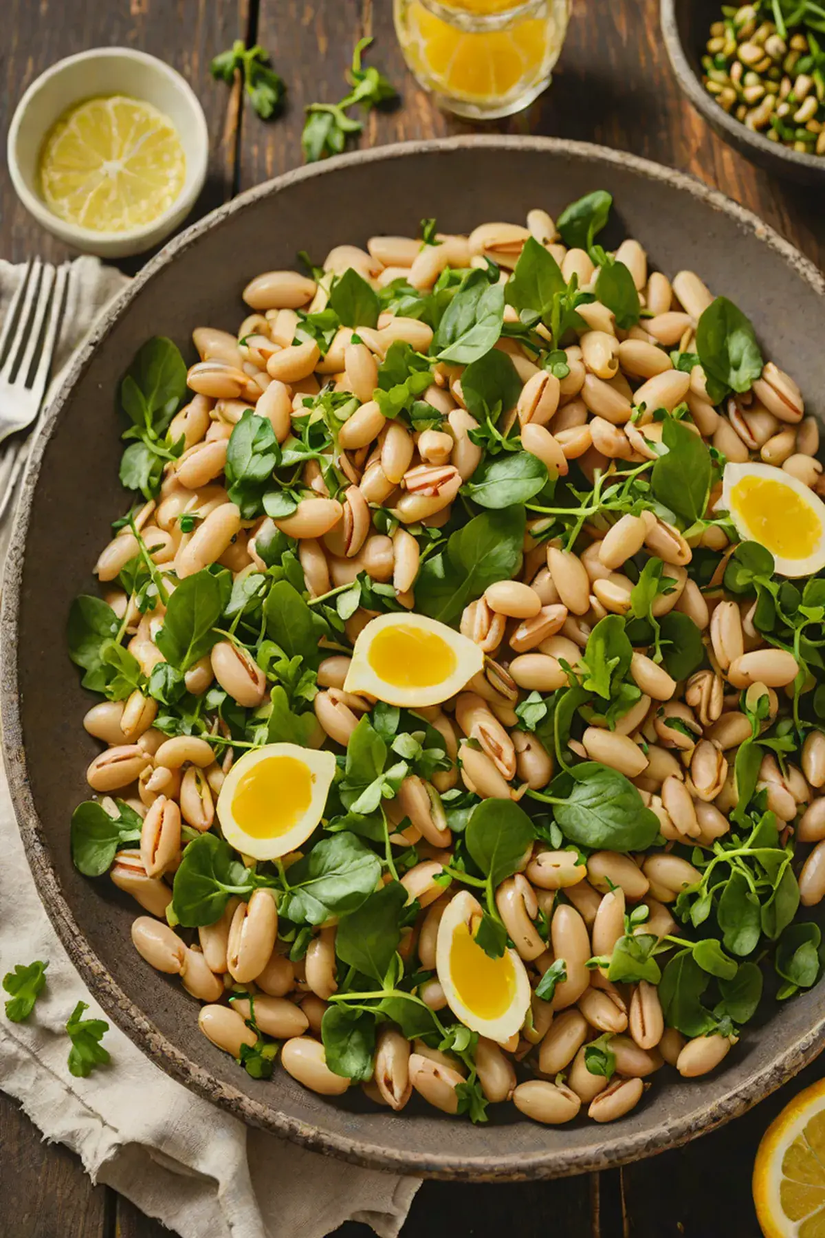 Roasted White Beans with Watercress