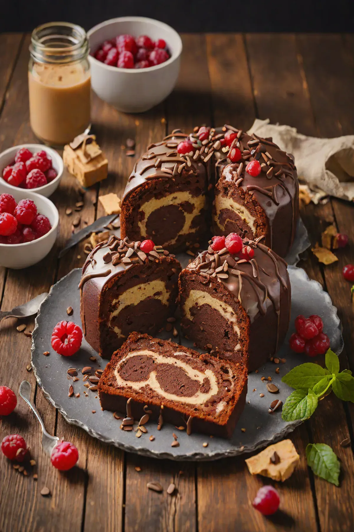 Ruby Chocolate Marble Cake