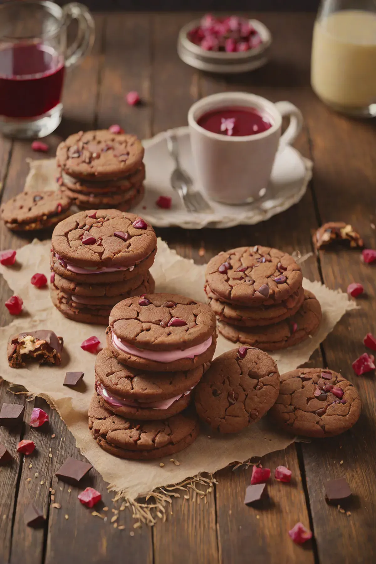 Ruby Chocolate Sandwich Cookies