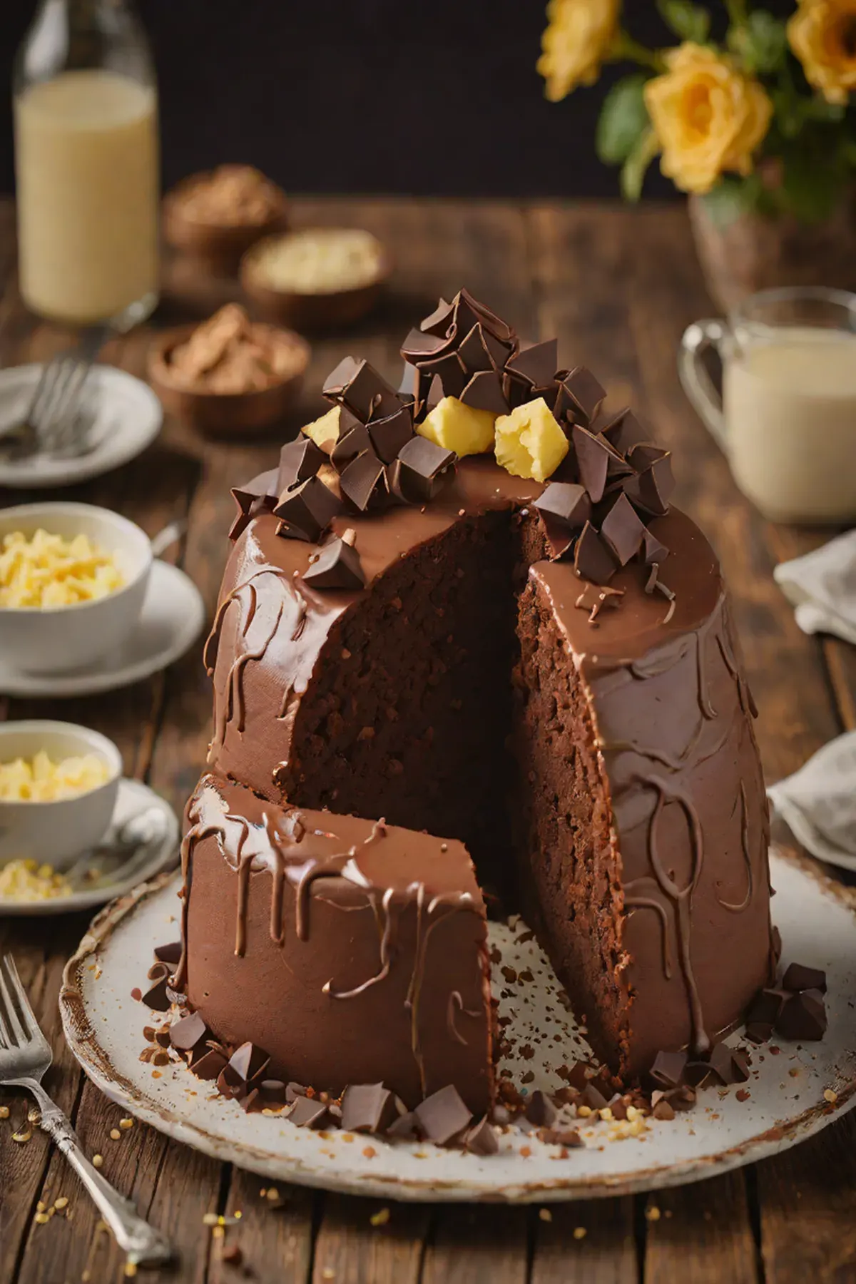 Salted Chocolate Chiffon Cake