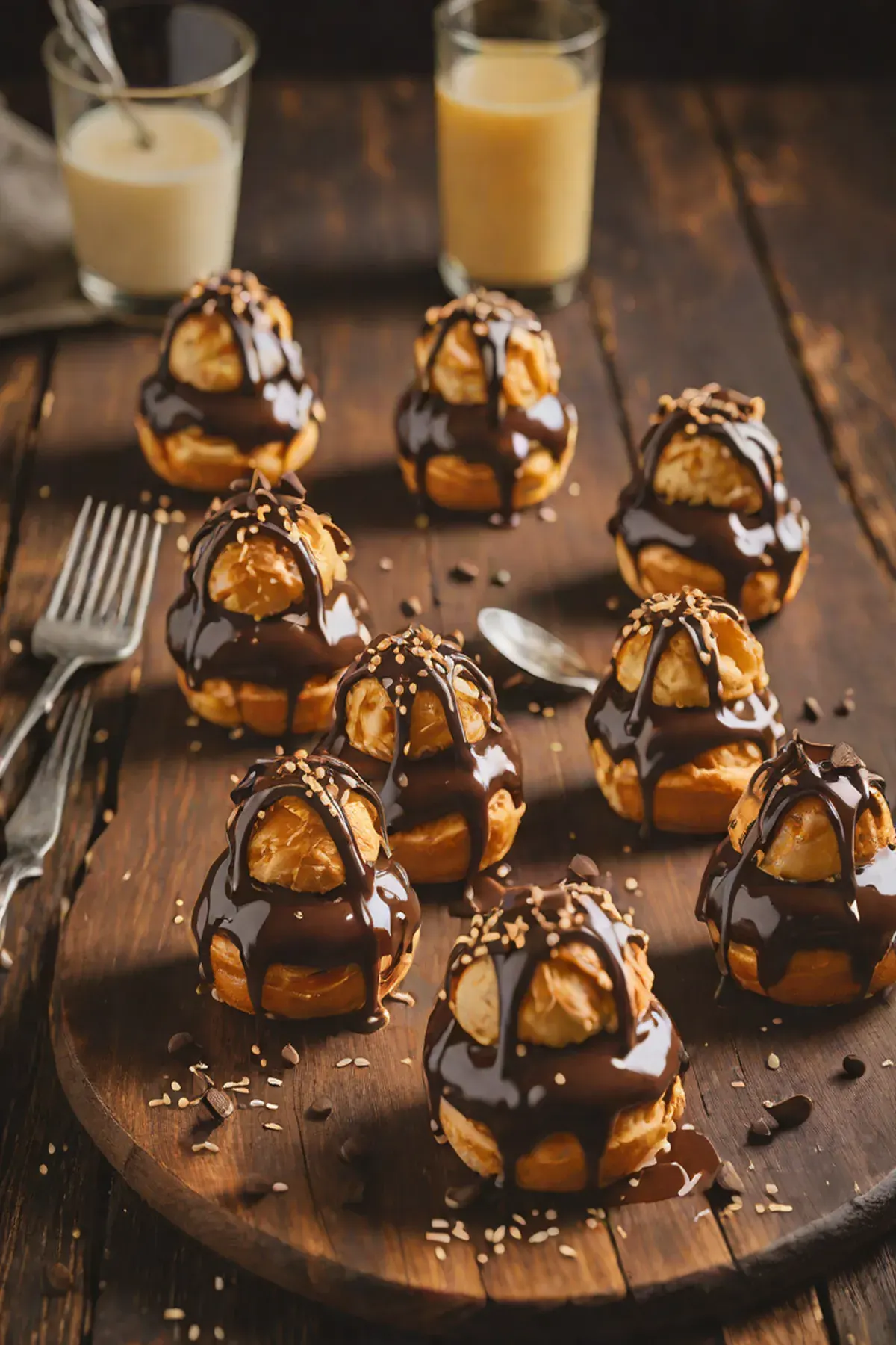 Salted Chocolate Profiteroles