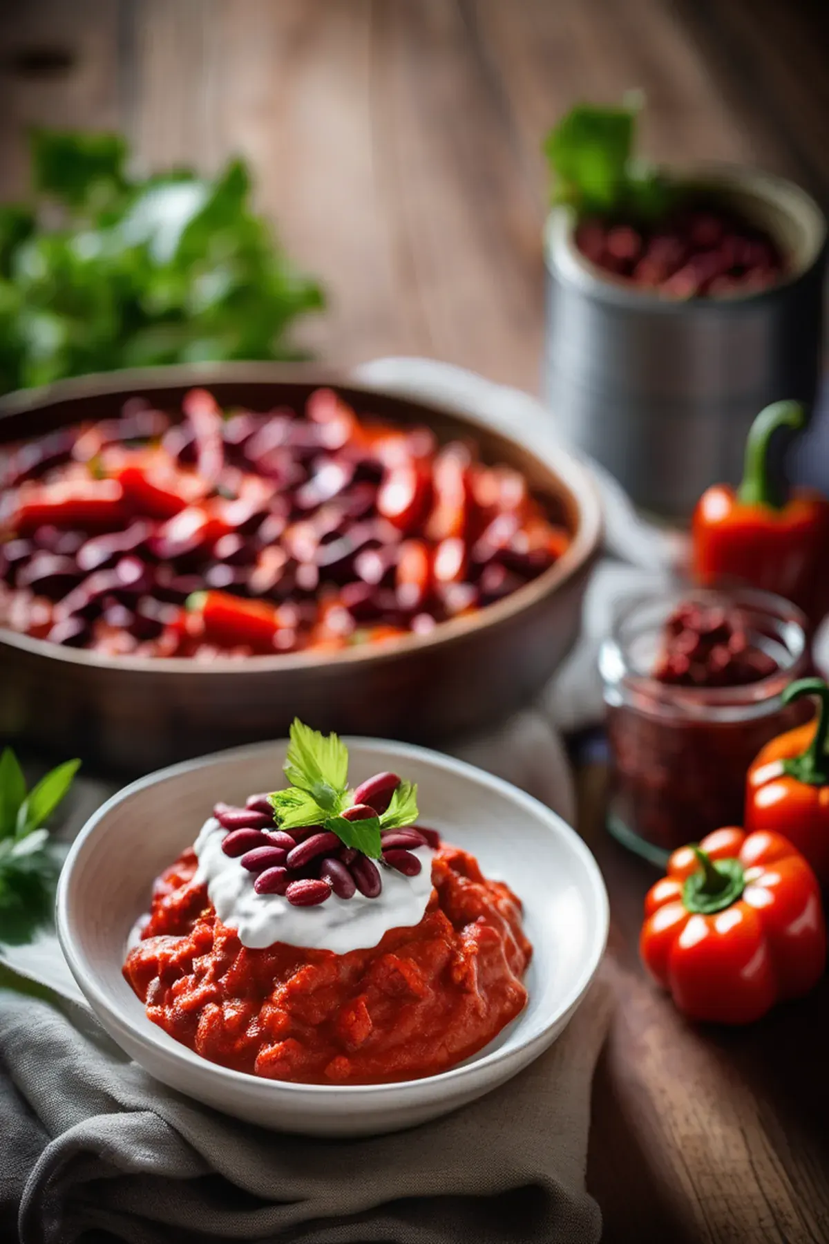 Smoky Roasted Red Pepper and Kidney Bean Chilli Dip