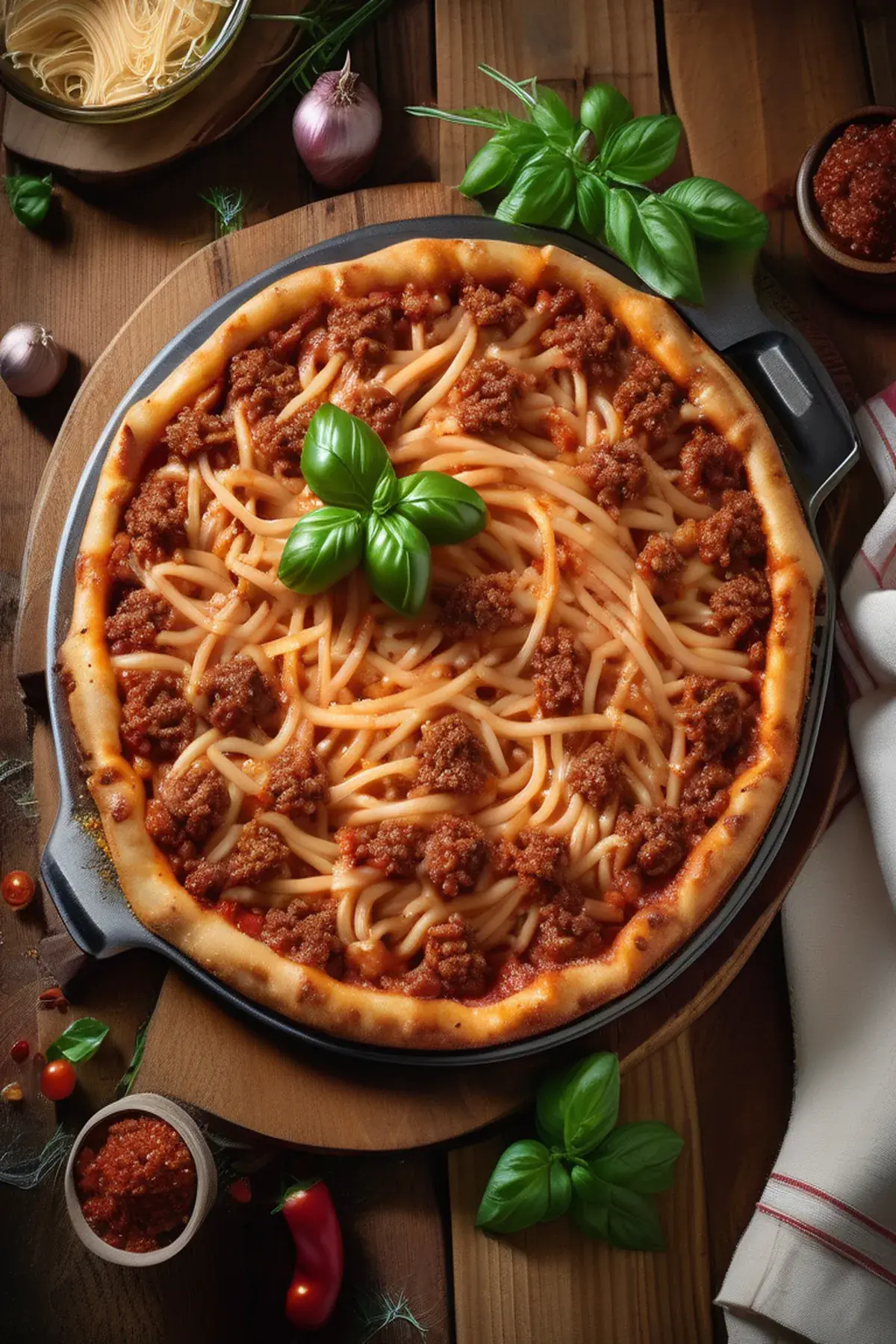 Spaghetti Pizza Pie