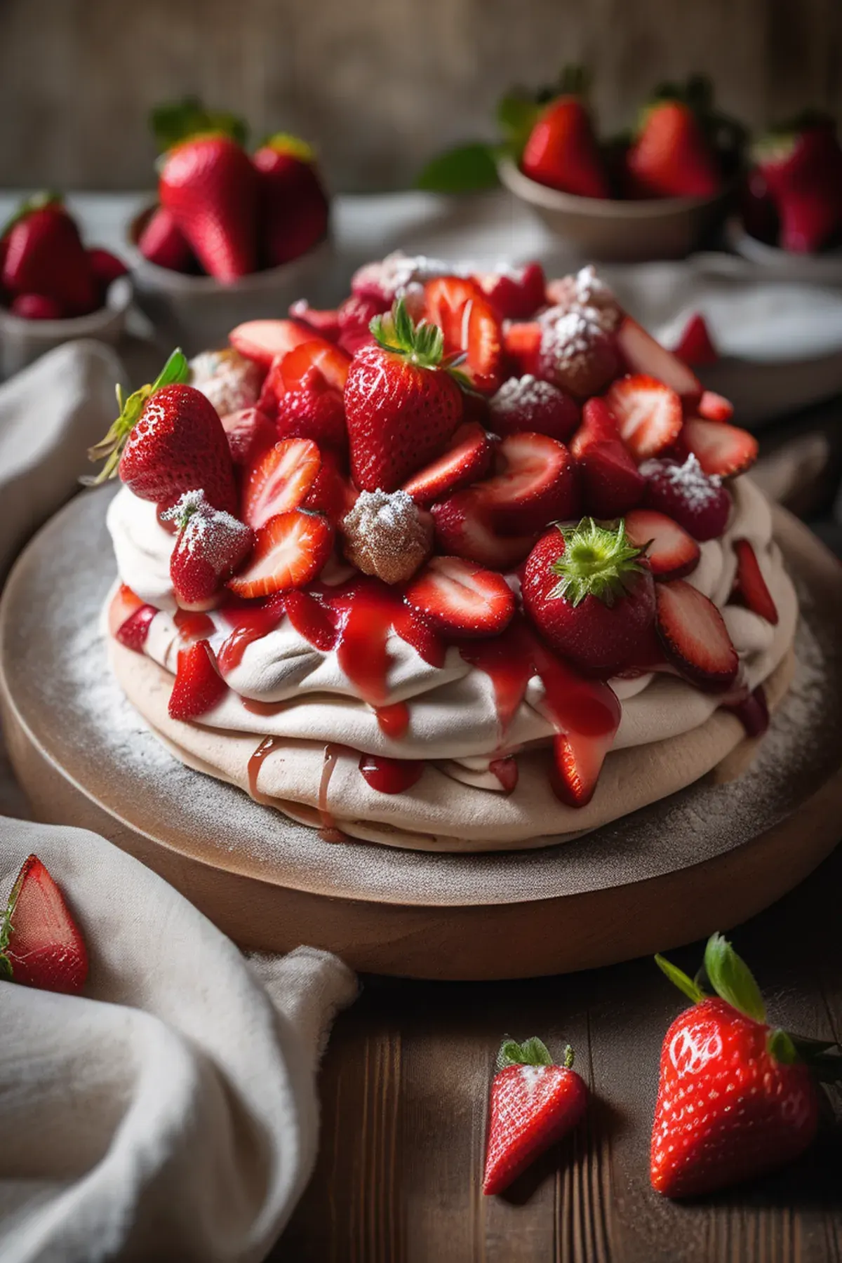 Strawberry, vanilla & brown sugar Pavlova