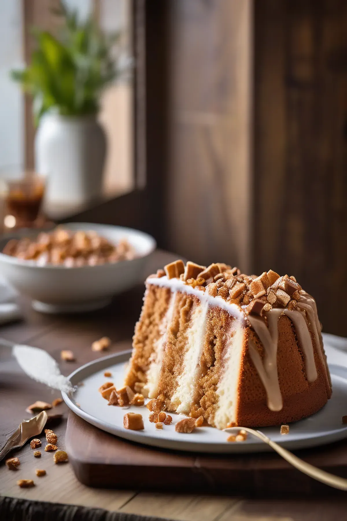 Toffee Angel Food Cake