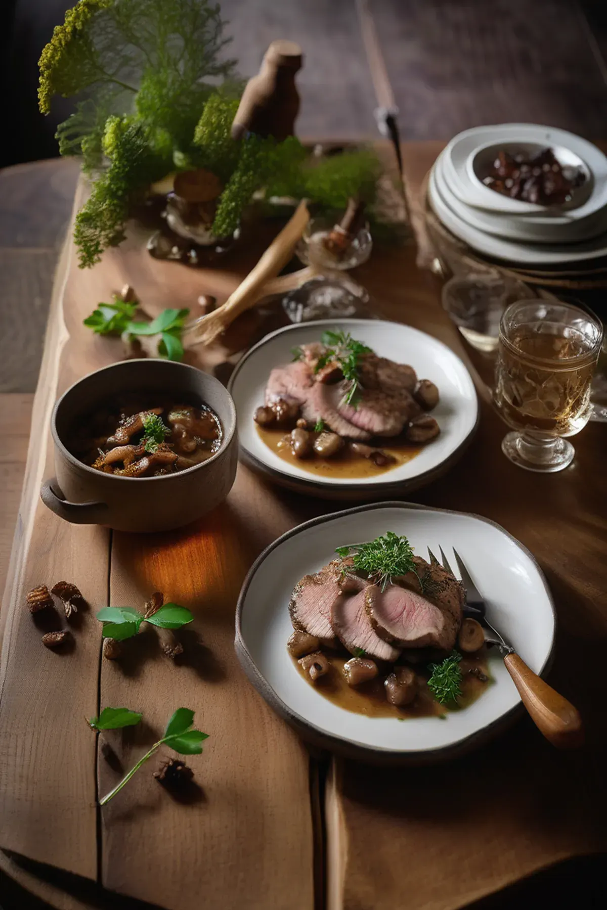 Veal escalopes with porcini mushrooms