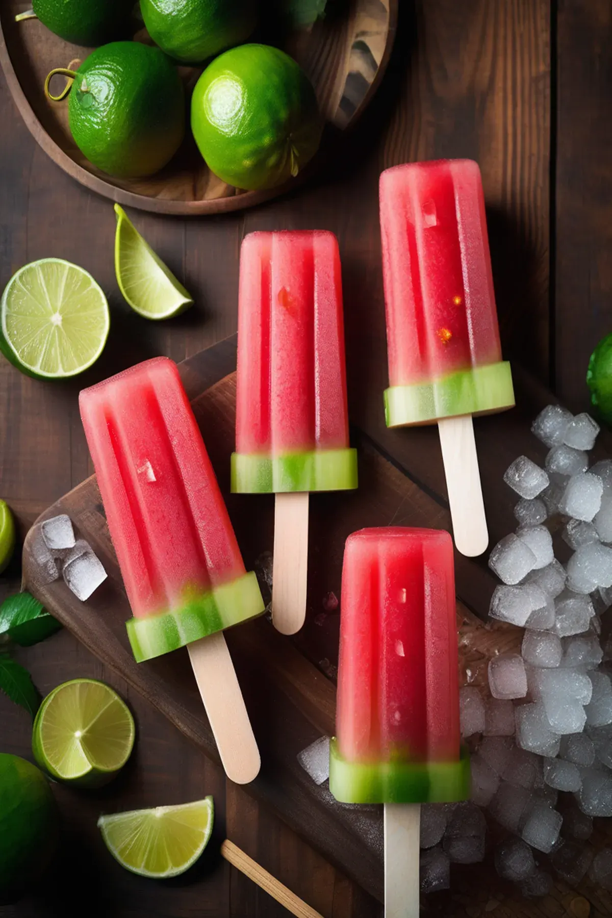 Watermelon & lime daiquiri popsicles
