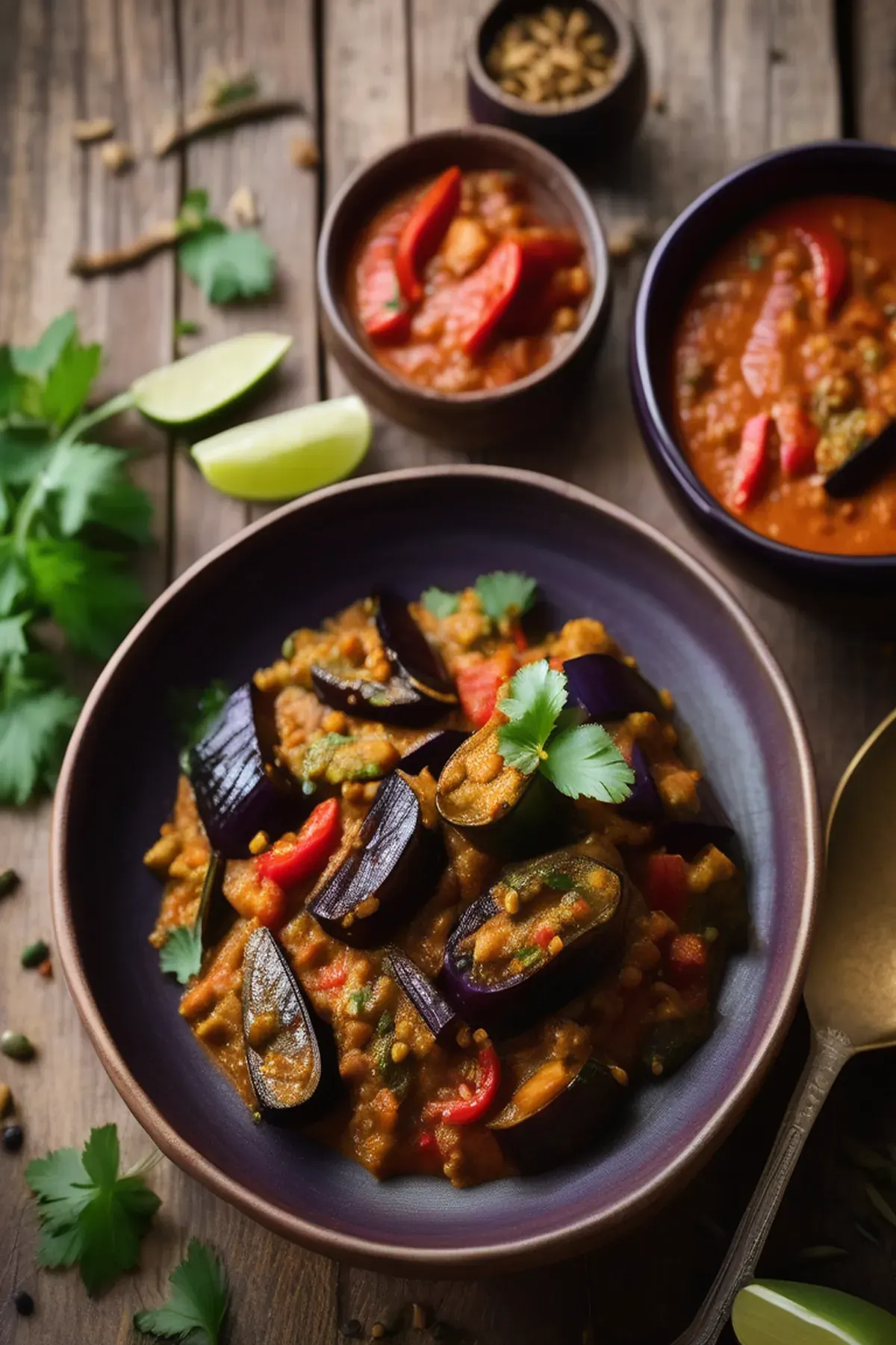 West Indian spiced aubergine curry