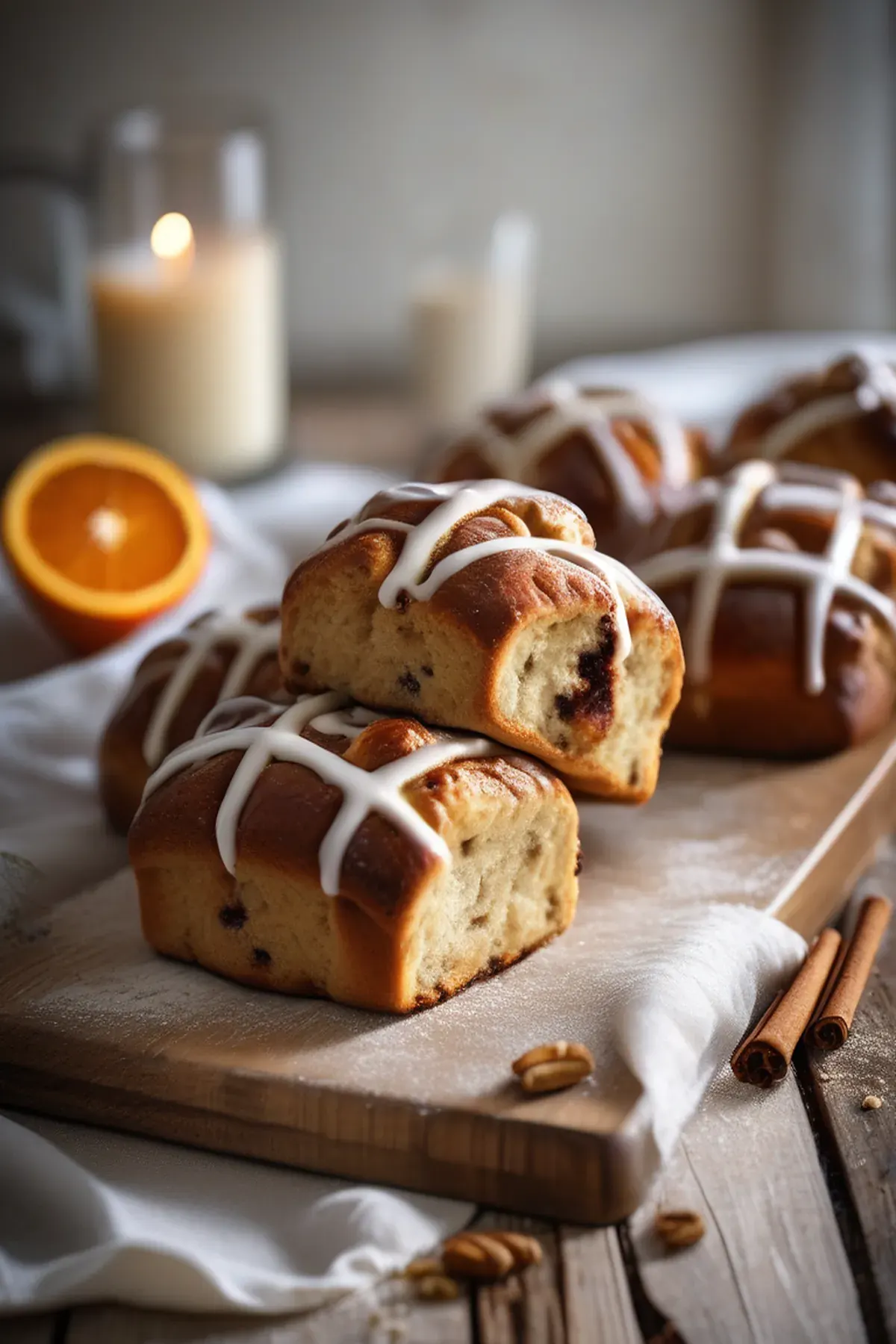 White Chocolate and Orange Hot Cross Buns